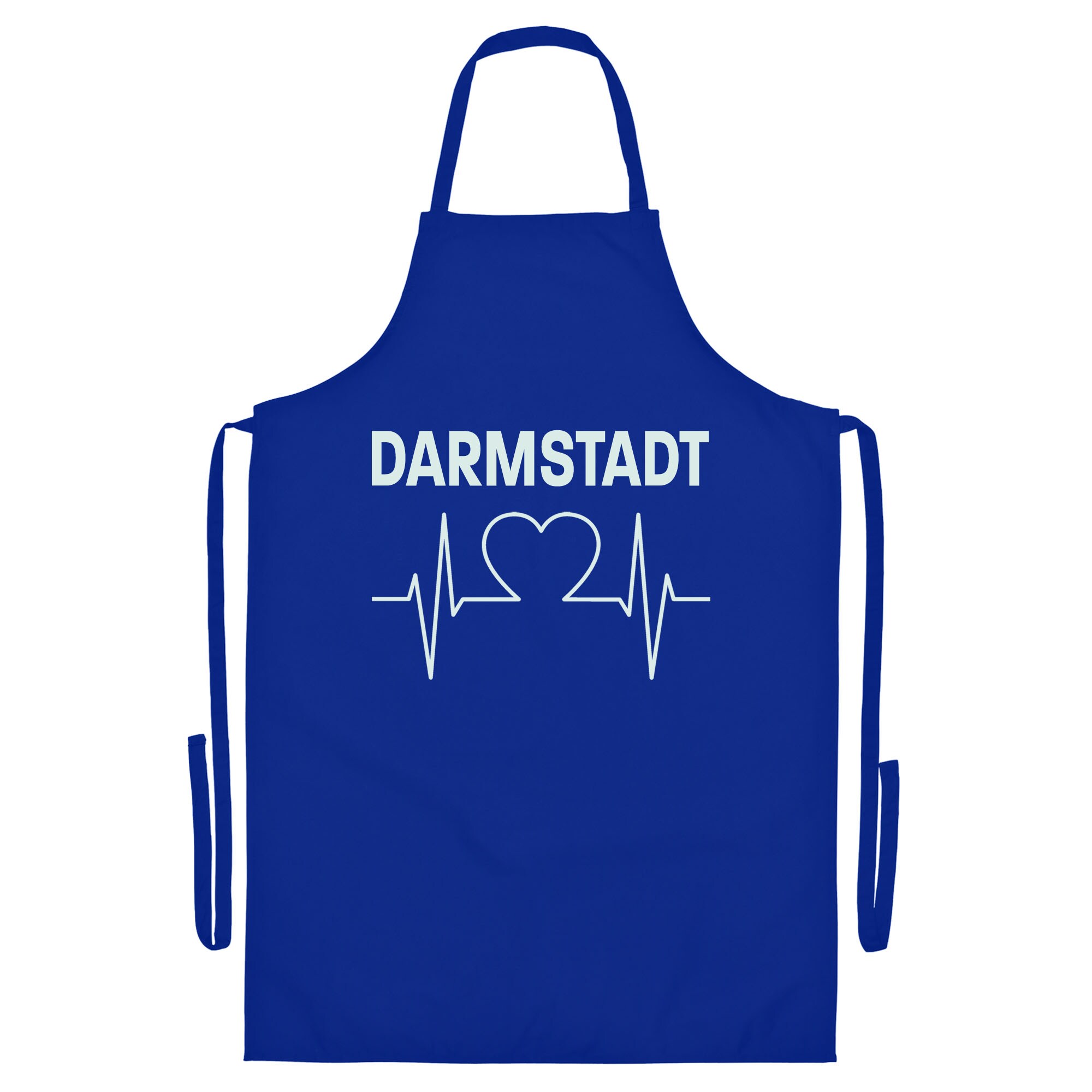 multifanshop® Grillschürze - Darmstadt - Herzschlag - Druck weiß
