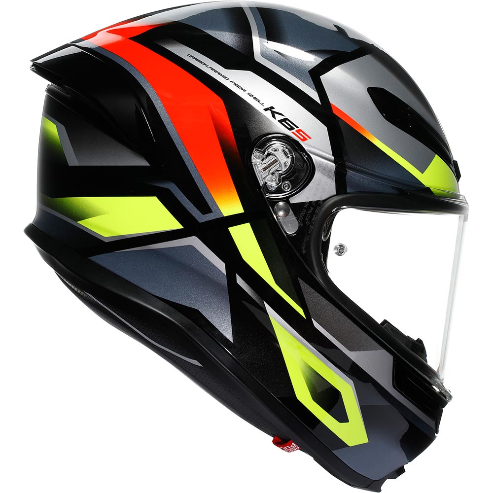 AGV - Casque K6 S Erazer Noir / Jaune fluo / Rouge