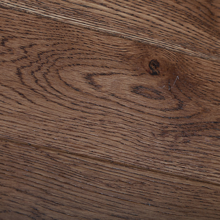 Parquet massif à coller Skara bâtons rompus en chêne verni brun