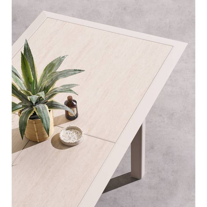 Table de jardin extensible ALLURE Effet bois grège & Avoine