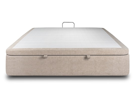 SOMMEIL DE PLOMB - Lit coffre Sommier coffre tissu beige brun 180x200 h39cm