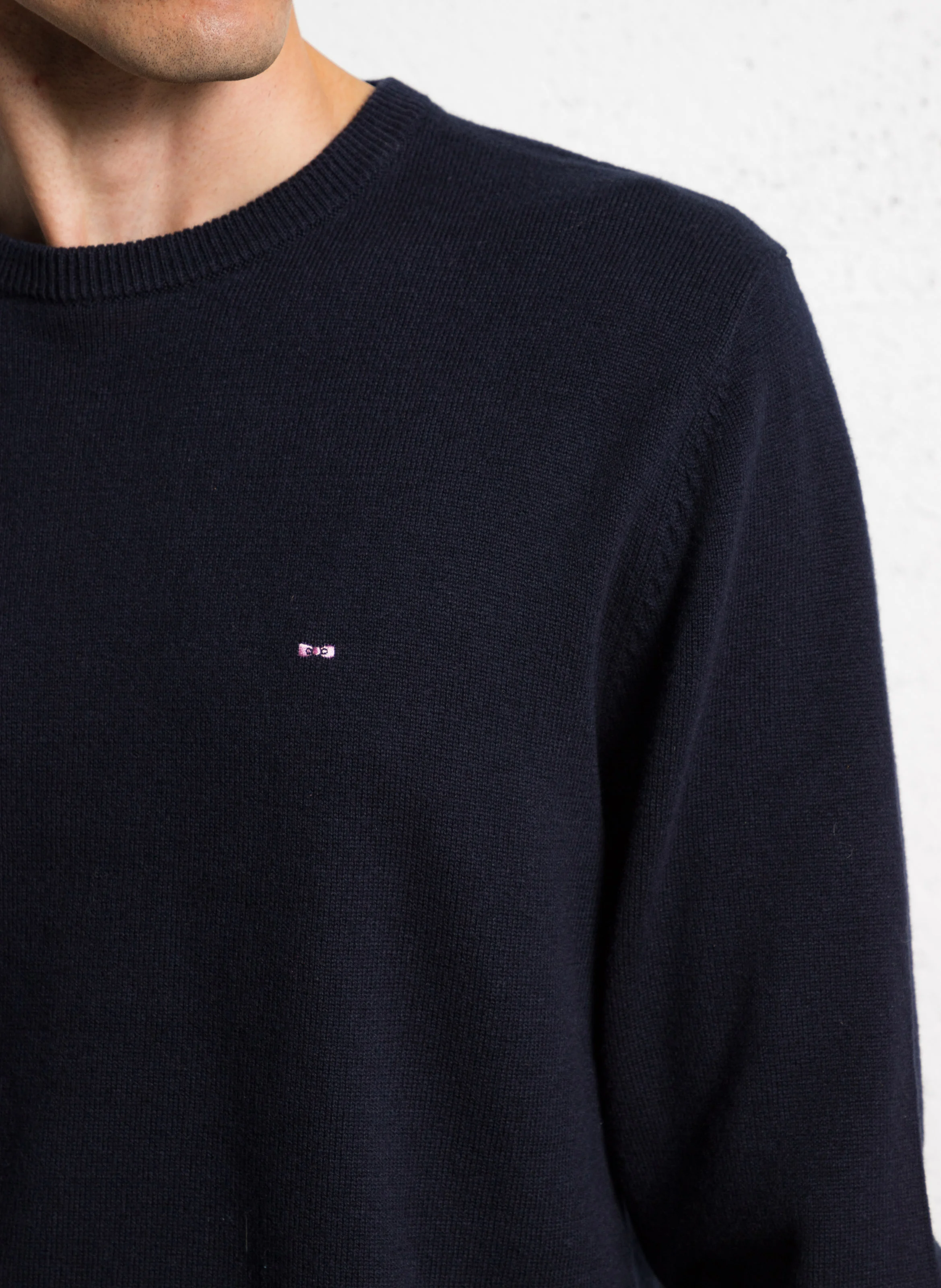 Pull droit en laine mélangée | Bleu