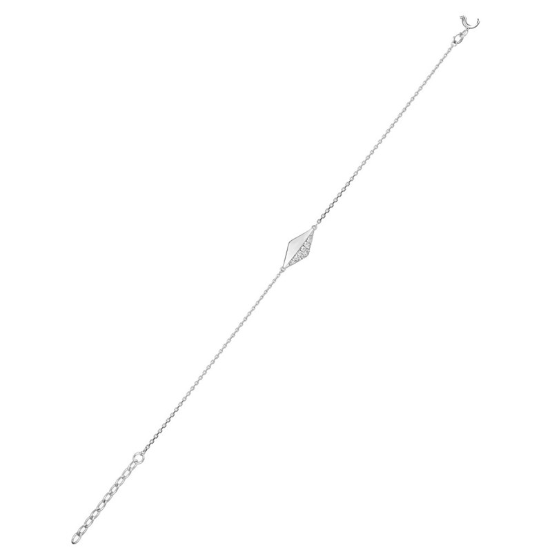 Bracelet Femme - Oxyde de zirconium - Argent 925 - Longueur : 18 cm