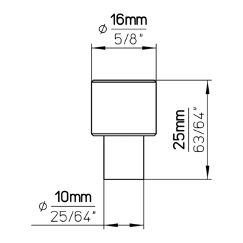 Knop Imke crème wit 16mm