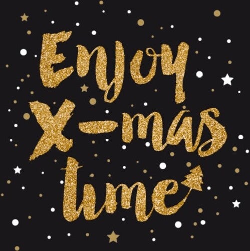 Paper + Design servet Enjoy xmas zwart 33 x 33 cm 20 stuks