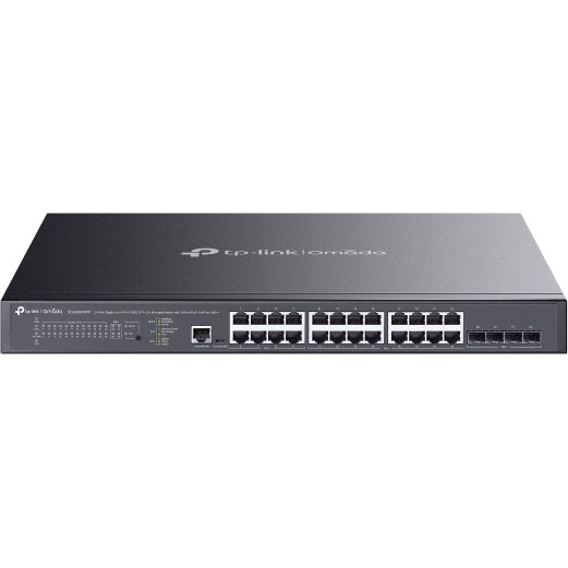 TP-Link Omada SG3428XMPP commutateur réseau Géré L2+ Gigabit Ethernet (10/100/1000) Connexion Ethernet, supportant l'alimentation via ce port (PoE) 1U Noir
