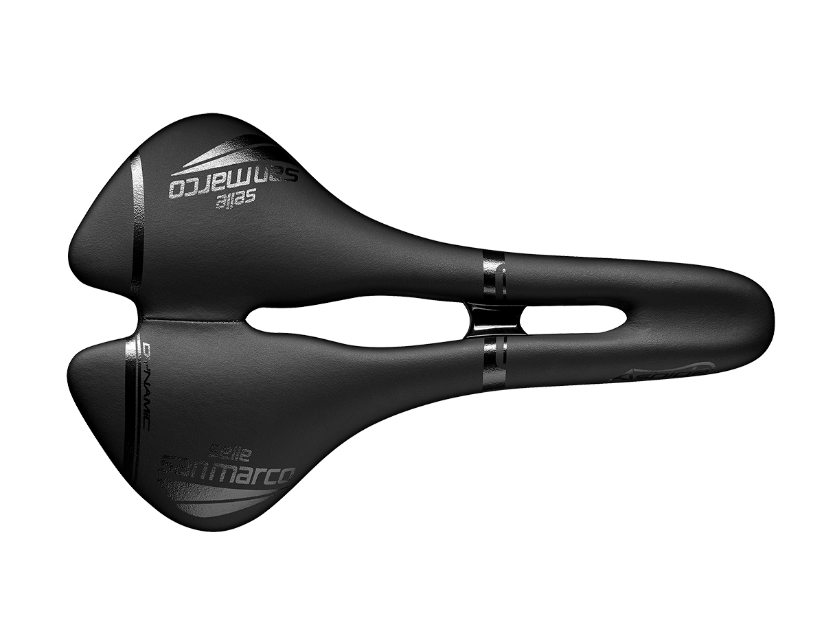 San Marco Aspide Open-Fit Dynamic Wide Zadel Zwart