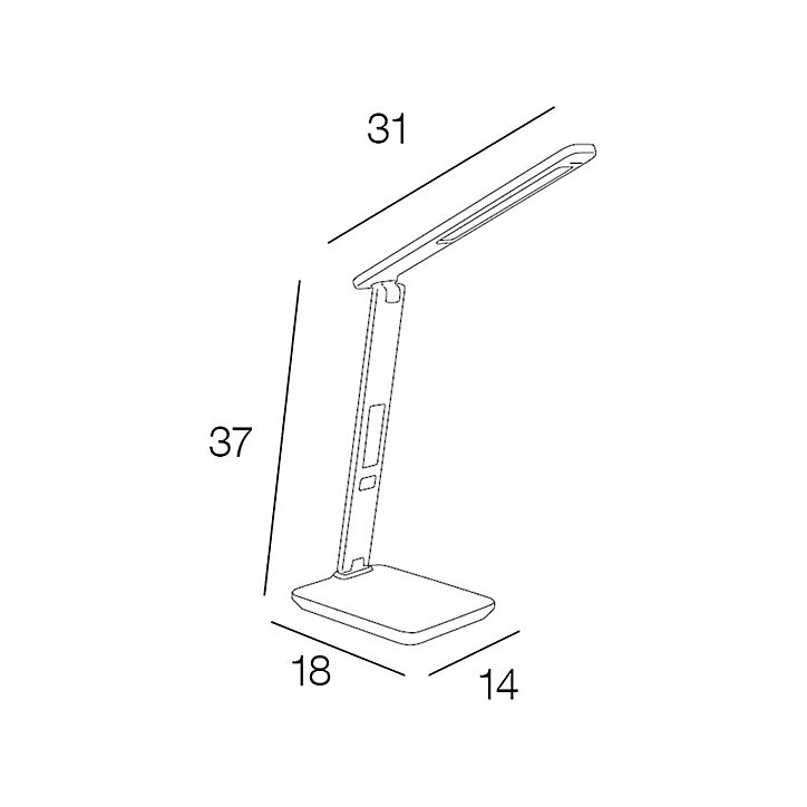 Lampe de bureau LED intégrée Chester IP20 580lm 8W H.37 x P.31cm Corep noir variateur tactile