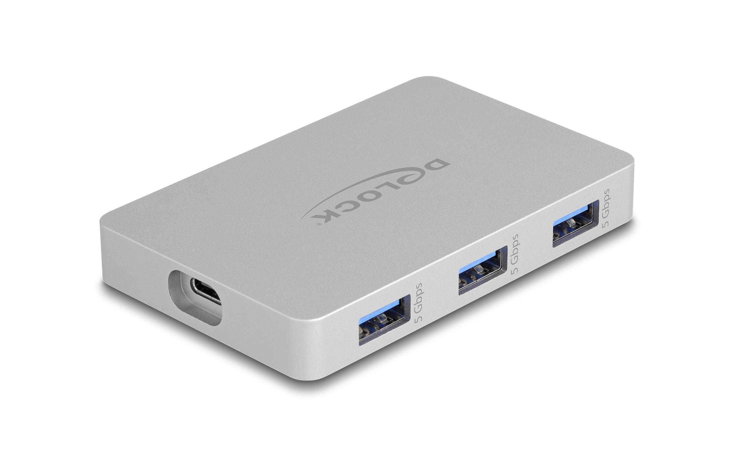 USB-Hub 64279 7x Port USB HubDelock 7 Port USB Hub mit 4 x USB Type-C Buchse und 3 x USB Typ-A Buchse mit PD 82 W