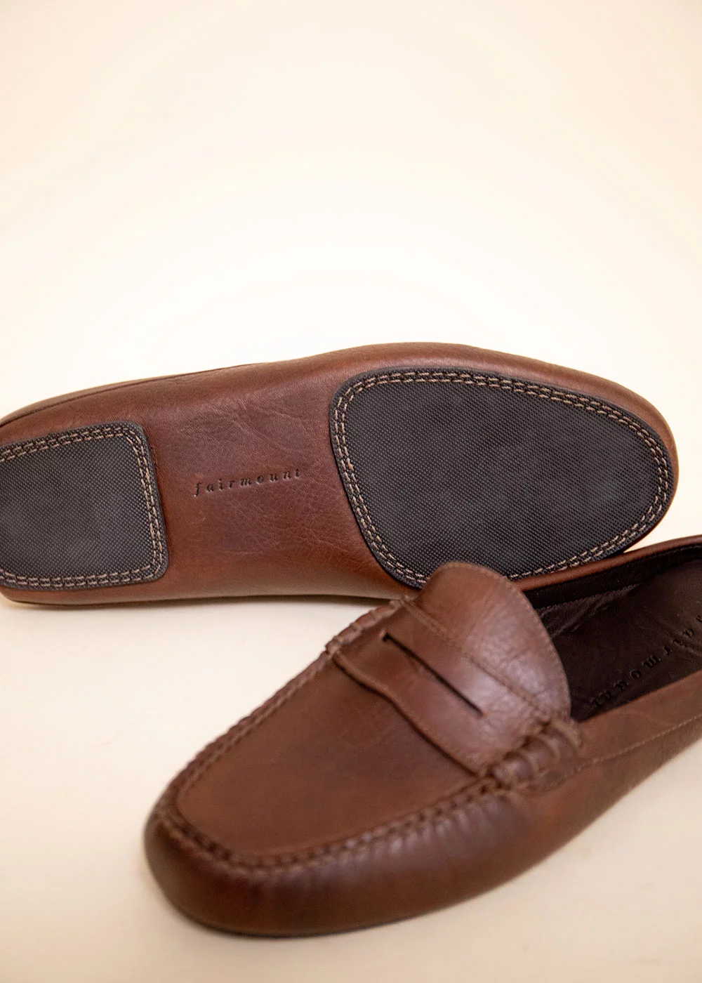 MULE SLIPPERS CUIR MARRON