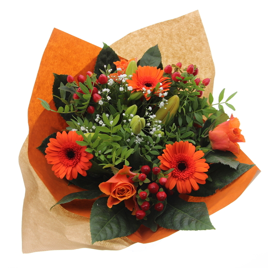 Bouquet de fleurs ‘’Florelites’’ orange 18 tiges