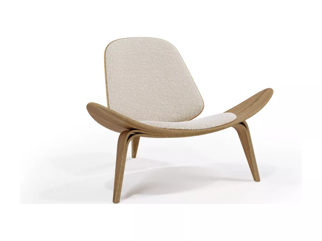 Fauteuil design - Fauteuil scandinave - Revêtement en Boucle - Lucy Blanc