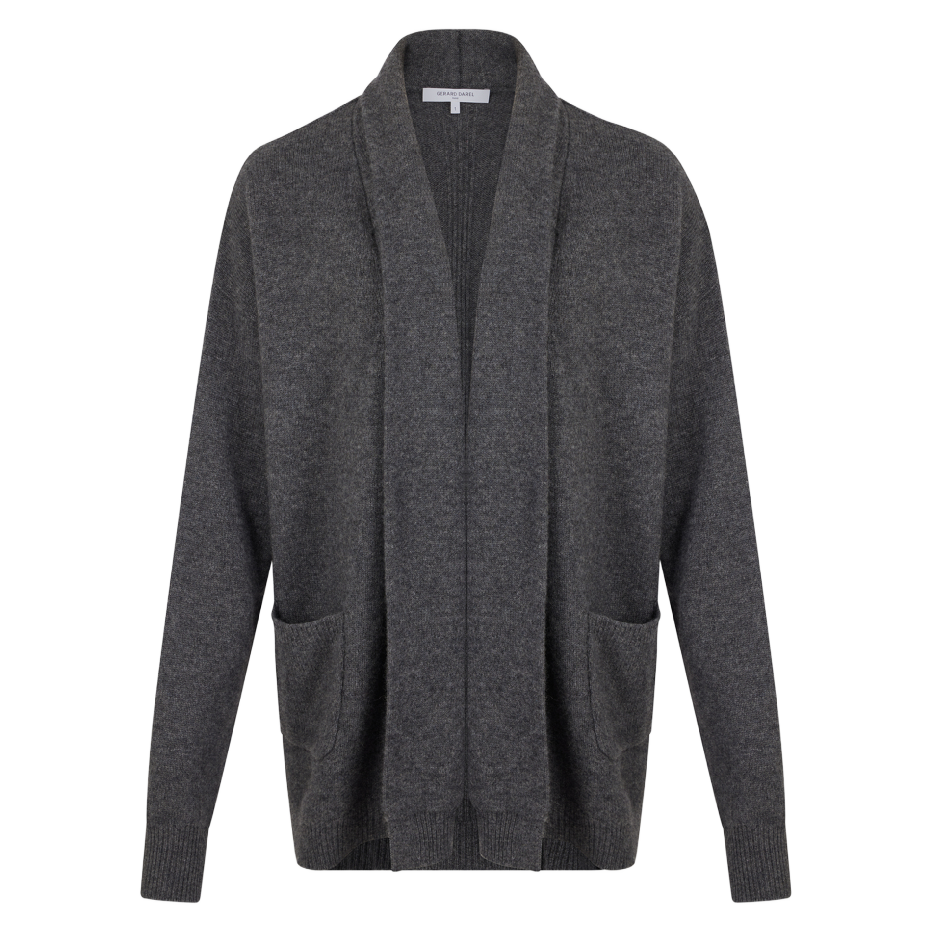 JOHANA - Gilet col chale en cachemire | Gris