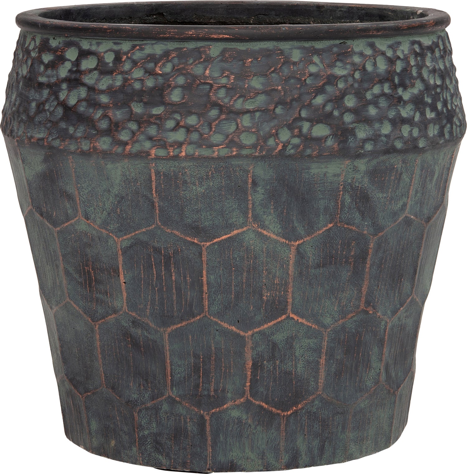 Intratuin bloempot Nika groen / koper D 29 H 26 cm
