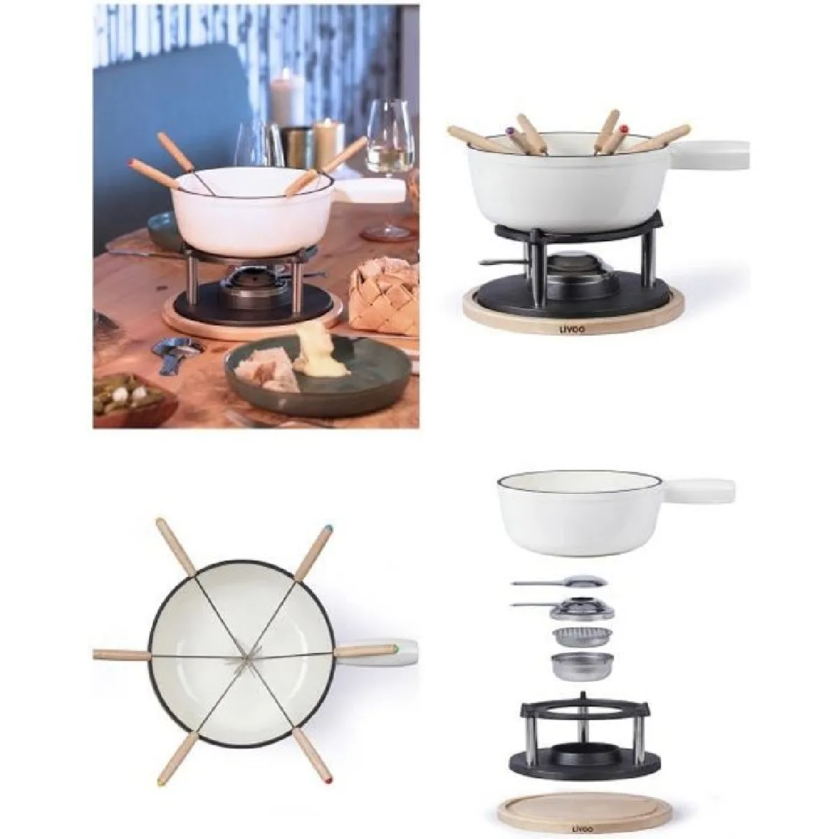 Livoo Appareil à Fondue Blanc