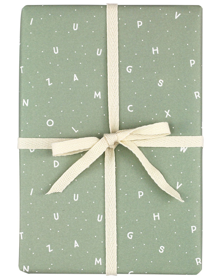 Geschenkpapier ABC 3er-Set in mint