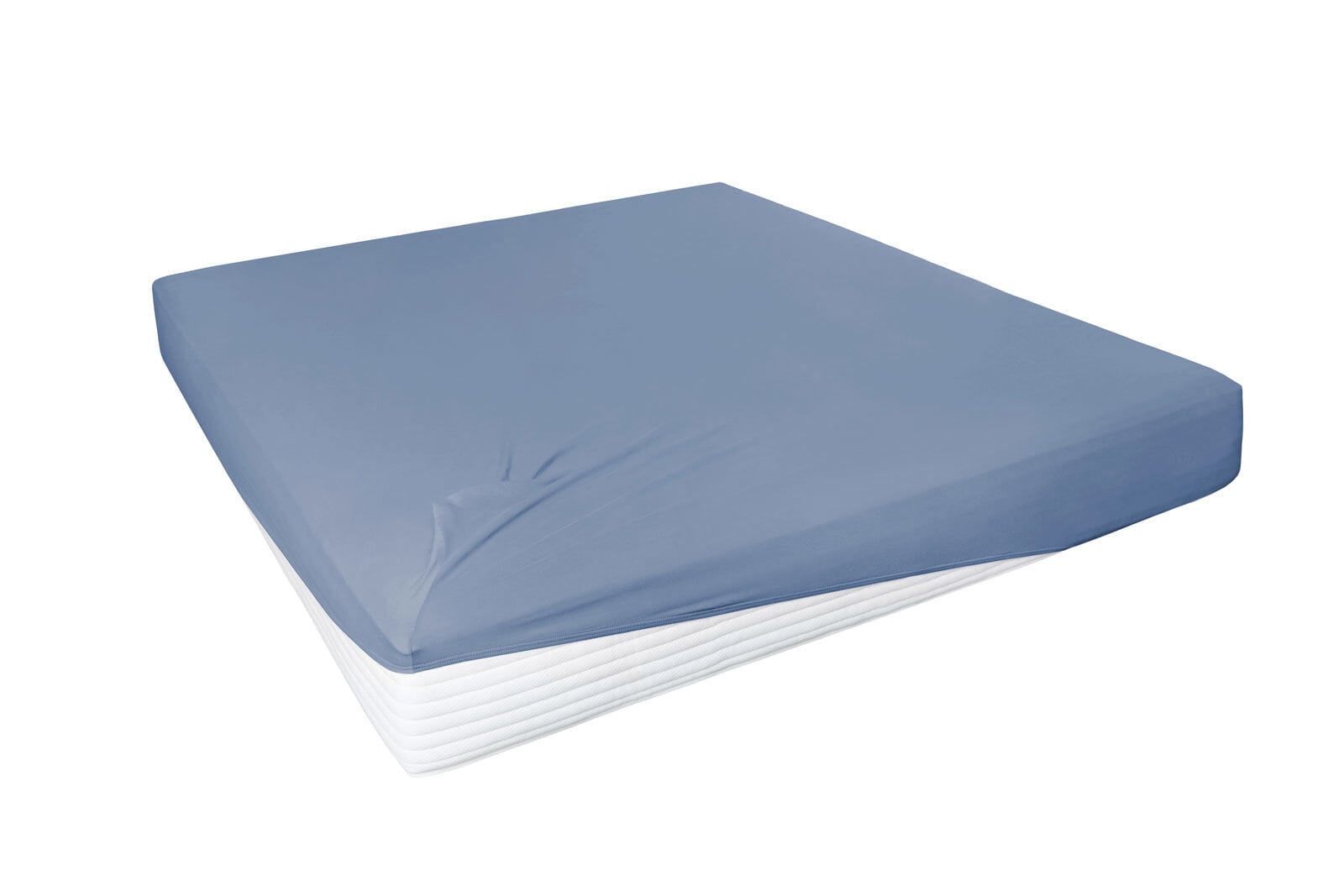 Vario Spannbetttuch Stretch Elasthan-Feinjersey 180-200 x 200-220 cm blau