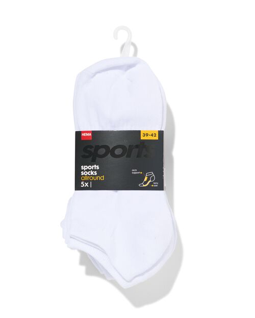 5 paires de socquettes homme sport blanc