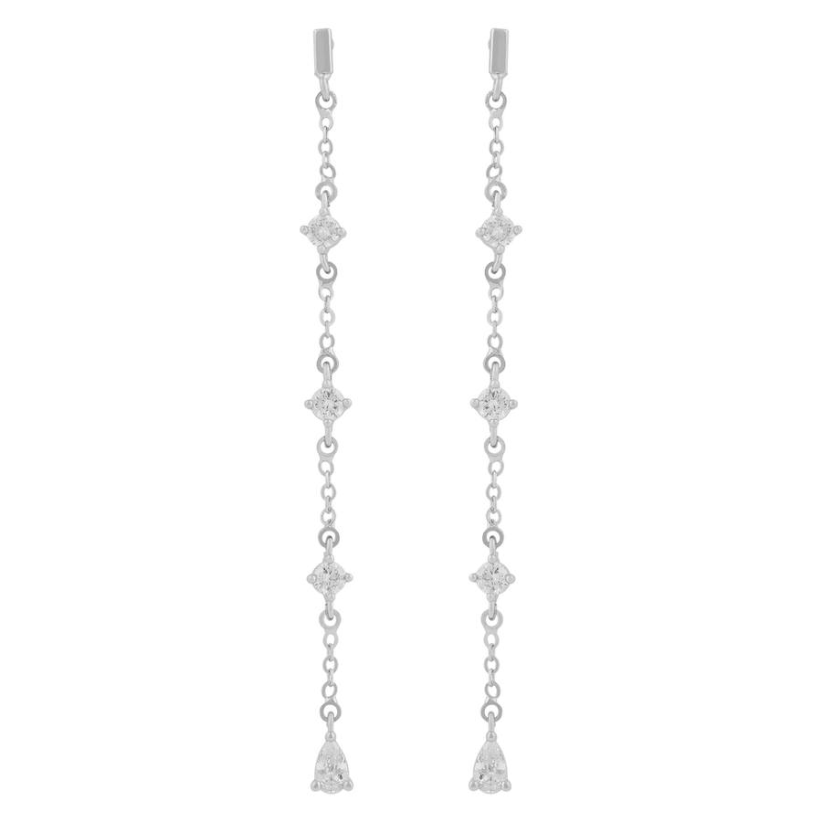 Snö Of Sweden Trinnie Chain Earring Silver/Clear