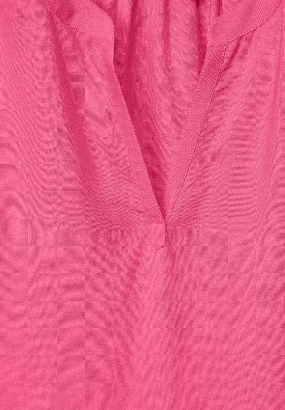 Blusenshirt in Unifarbe - berry rose
