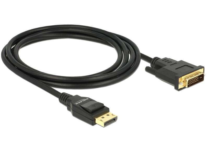 Delock Kabel DisplayPort – DVI-D, 2m 4K/30Hz, passiv Delock Kabel DisplayPort 1.2 Stecker > DVI 24 1 Stecker Passiv 4K 30 Hz 2 m schwarz