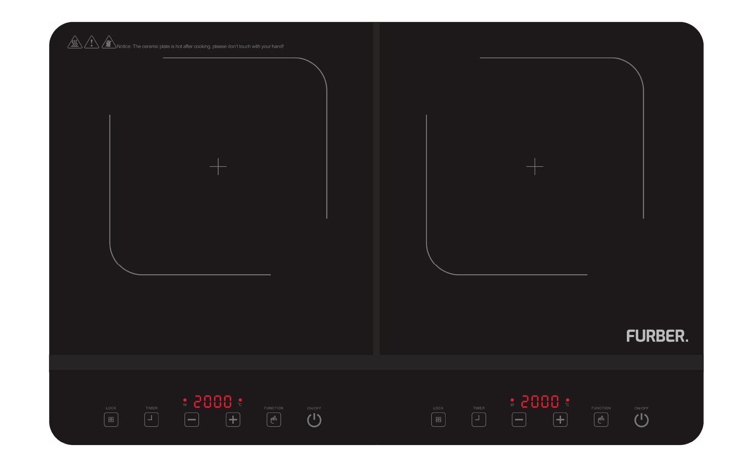 FURBER Doppel-Induktionskochplatte »Calore 2300 W doppel«