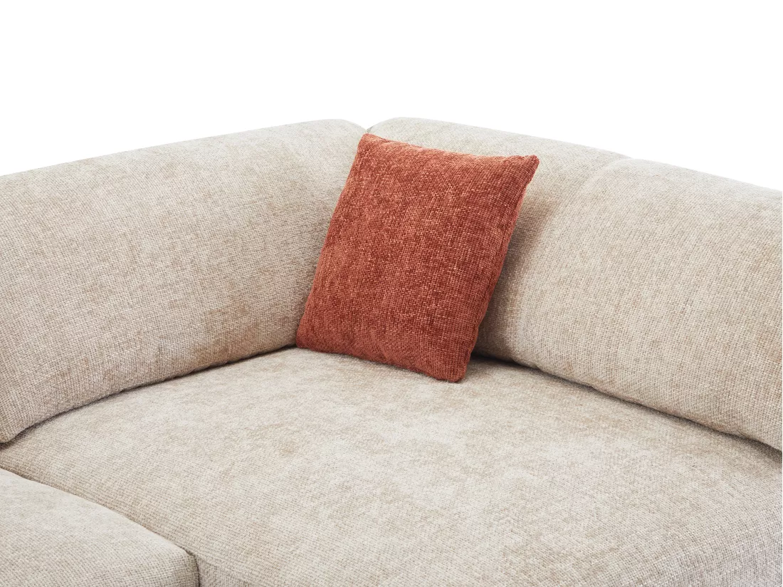 Canapé angle droit en tissu texturé beige LOUSOPA de Maison Céphy