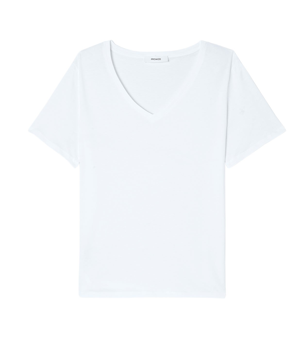 T-shirt uni col V Femme - Blanc