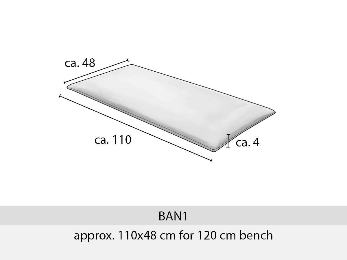 Madison Oxford grey outdoor bankkussen - 120 cm