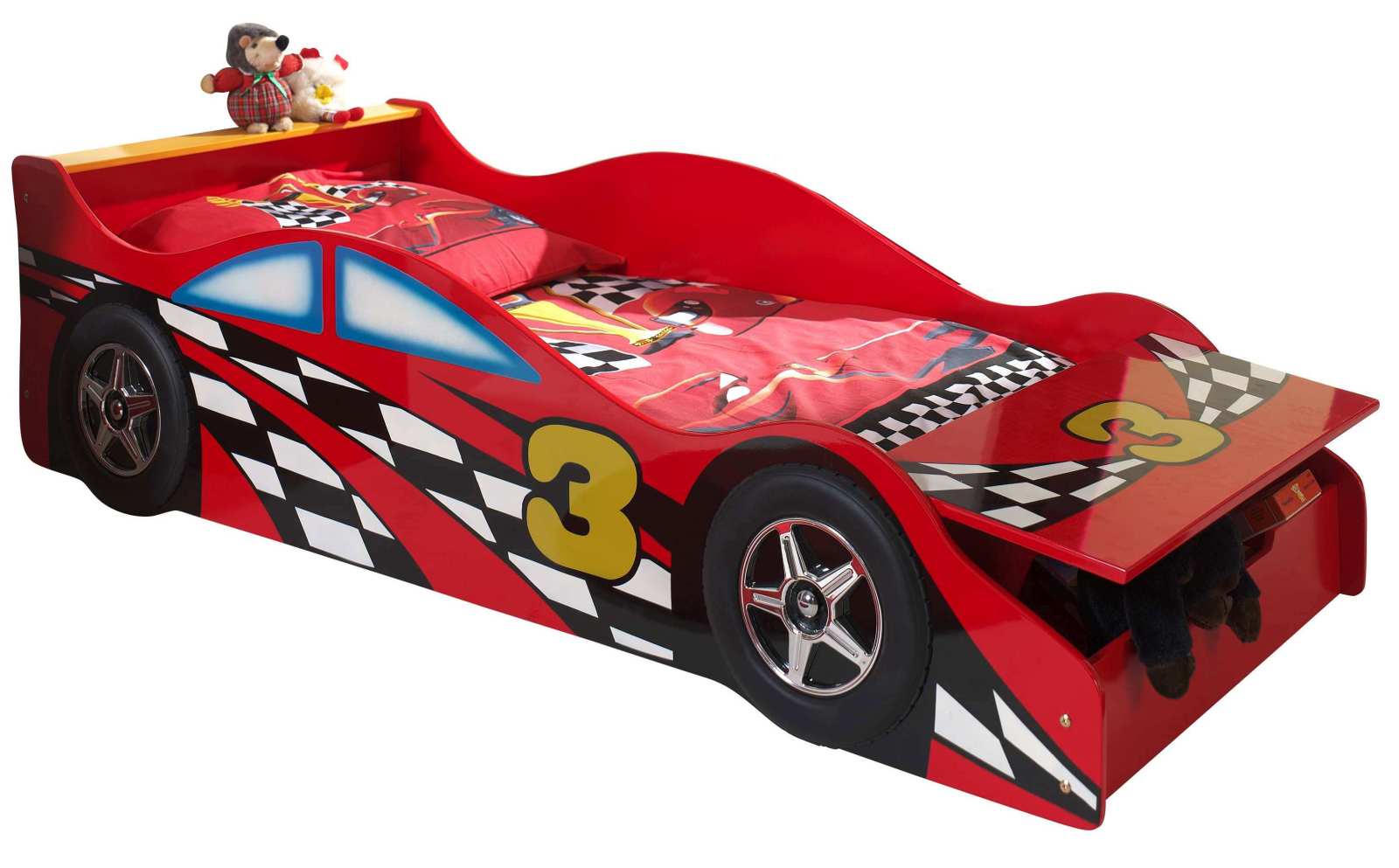 Autobett RACE CAR - rot - mit Matratze - 70x140 cm