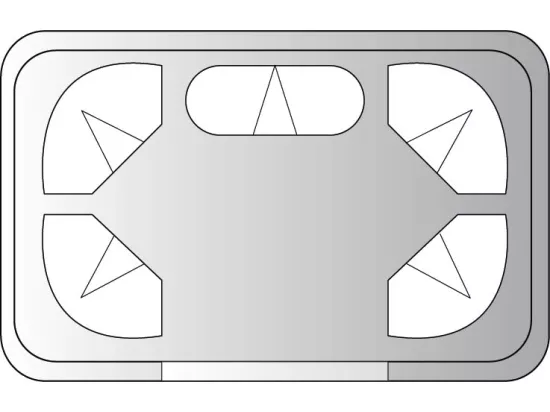 Hammam droit VENUS 6 places avec sièges ergonomiques, panneau de contrôle extérieur et sonde de température - L212 x L134 x H210 cm