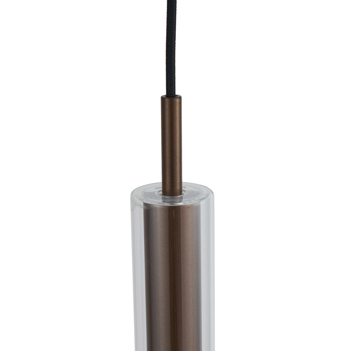 Moderne spot donker brons met helder glas voor railsysteem 1-fase - Slimline Loyce