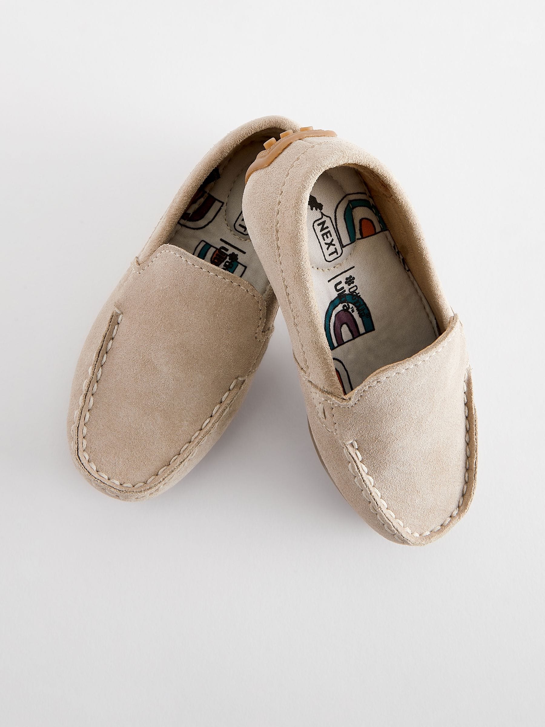 Naturel kiezelkleur - Suède instapschoenen