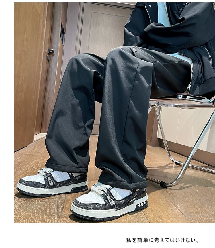 emeisa - Losse cargobroek met trekkoord in de taille, effen gevoerd met fleece