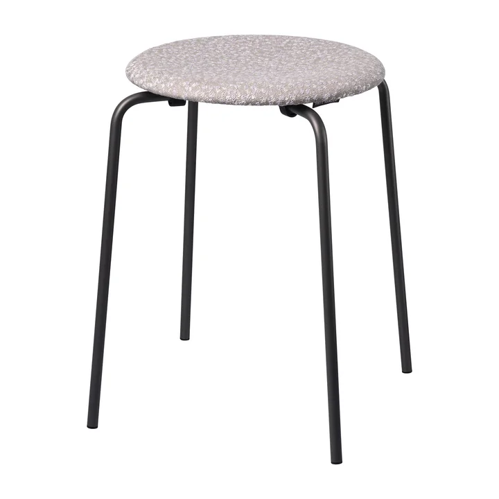 Fritz Hansen - Dot Hocker, grau / beige / weiss / Untergestell graphit