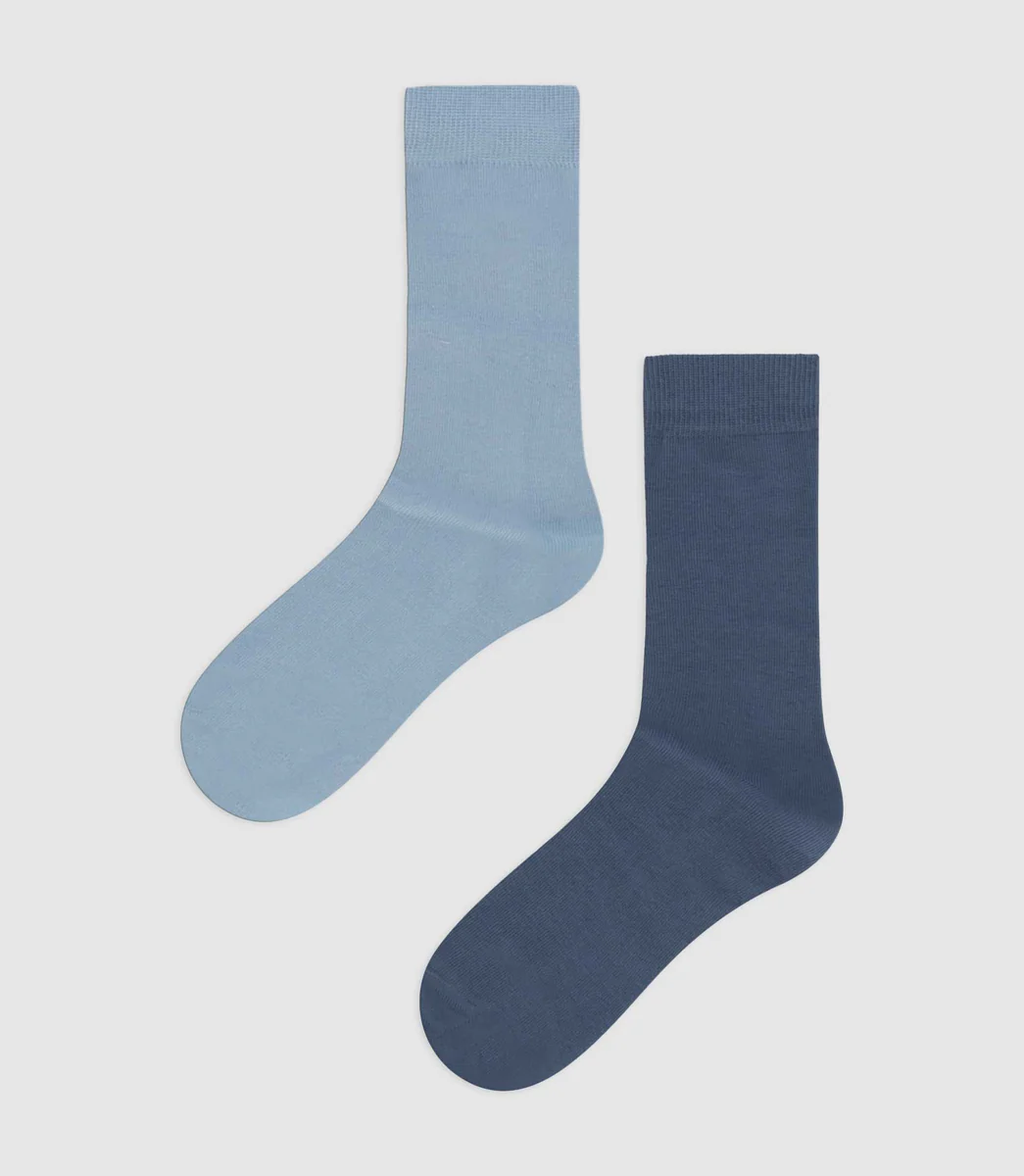 Pack de chaussettes uni en coton indigo
