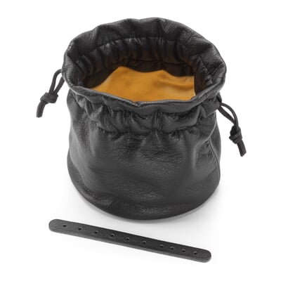 Schmuckbeutel Rindleder, Schwarz
