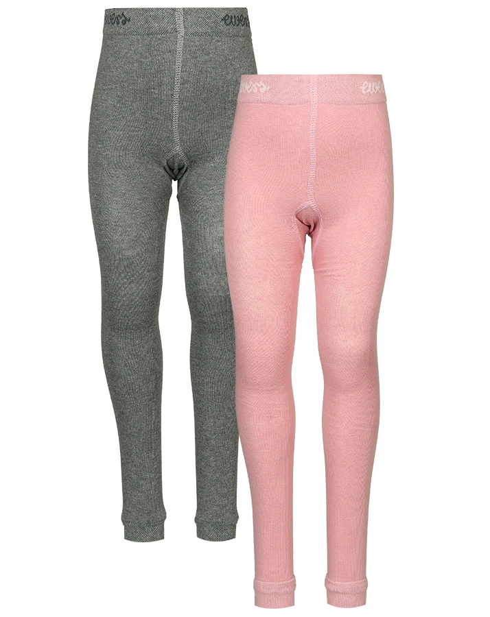 Leggings UNI BASIC 2er-Pack in grau/altrosa