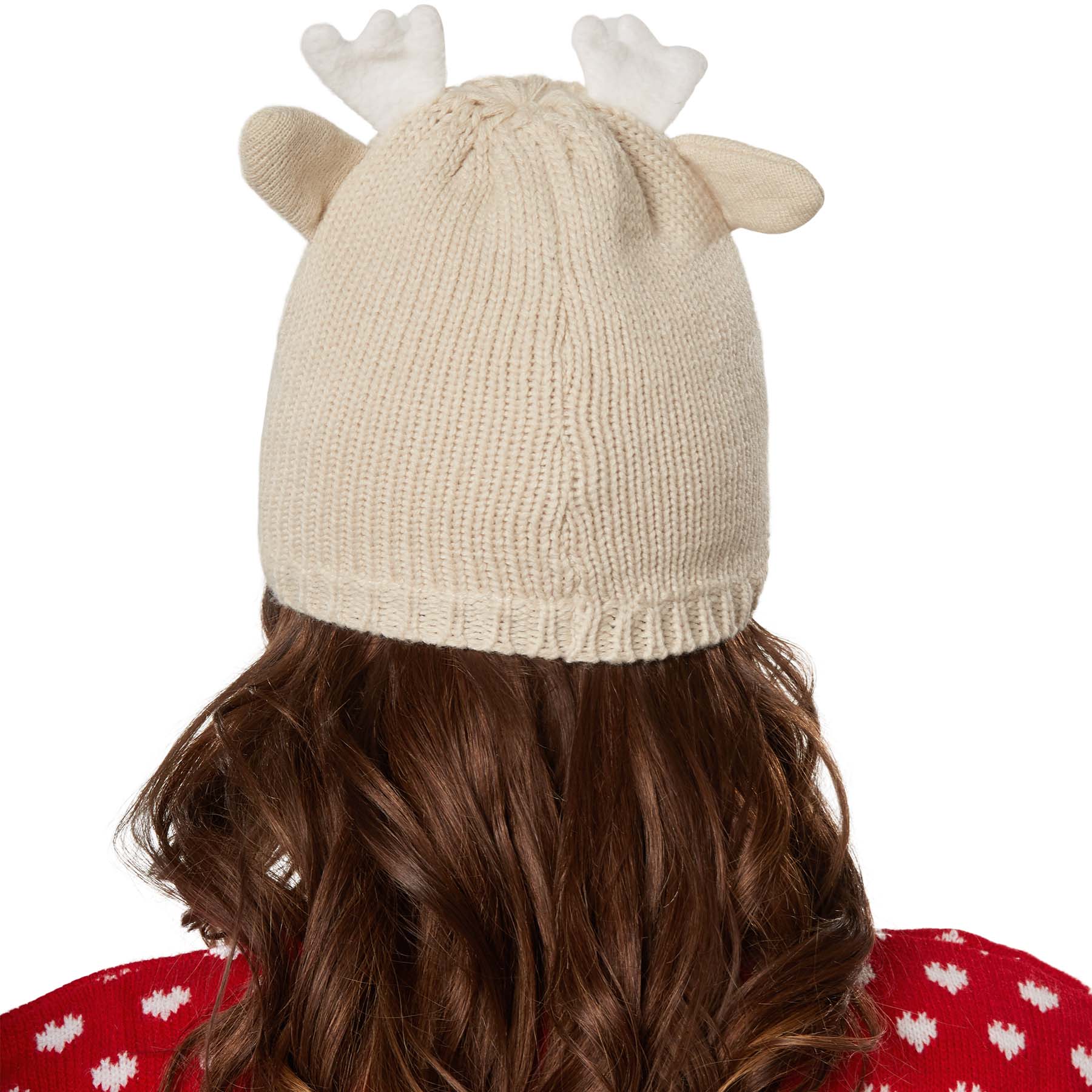 tectake® Rentier-Mütze beige