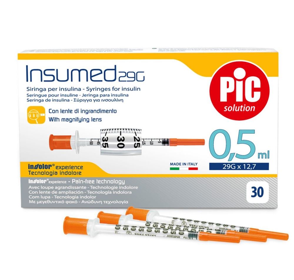Pic Spritze Insulin<br>30 Stück, 0.5ml, Luer mit Nadel