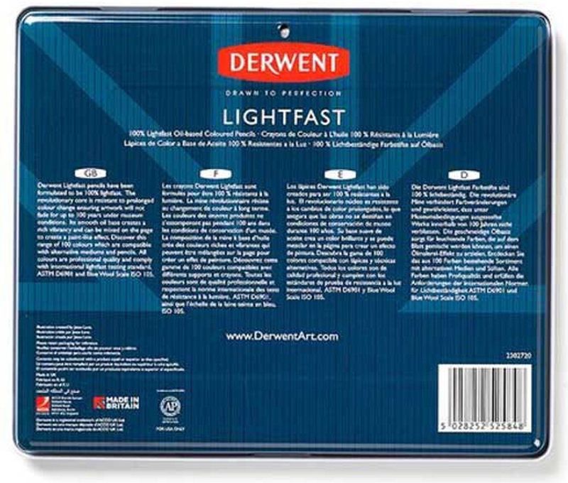 Derwent - Lightfast Kleurpotloden - Set van 24 - Vervagingsresistente Kleurpotloden