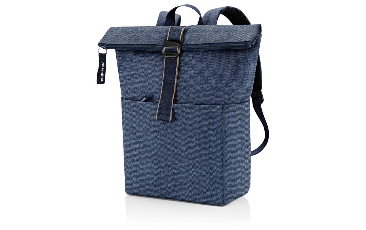 Freizeitrucksack Rolltop Backpack Herringbone Dark BlueRanzen für Freizeit, Arbeitsweg und City-Trip