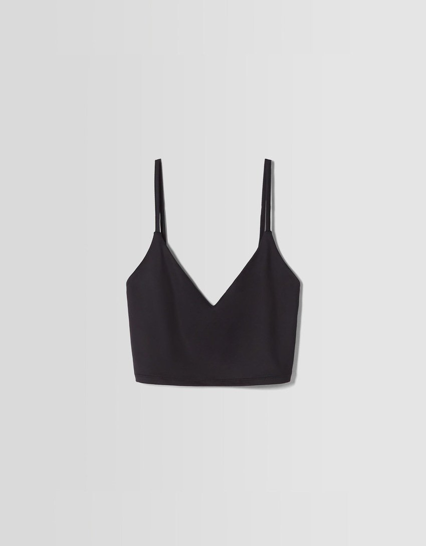 Top cropped de alças finas