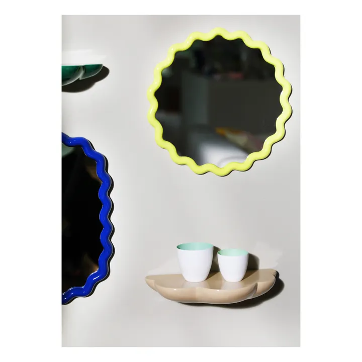 &Klevering Miroir ovale Zigzag | Bleu marine