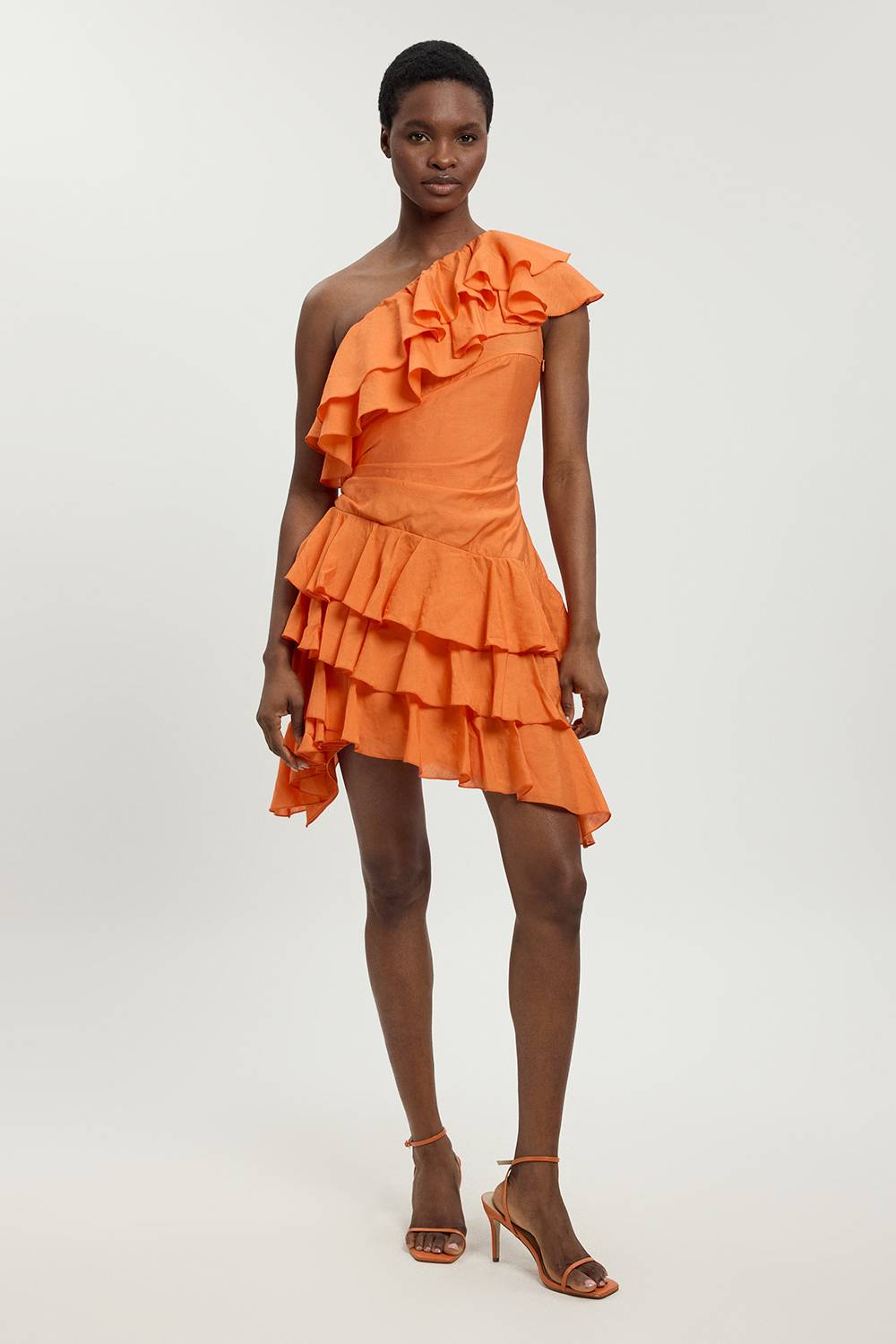 KarenMillen Robe Midi Drapée À Volants Spectaculaires