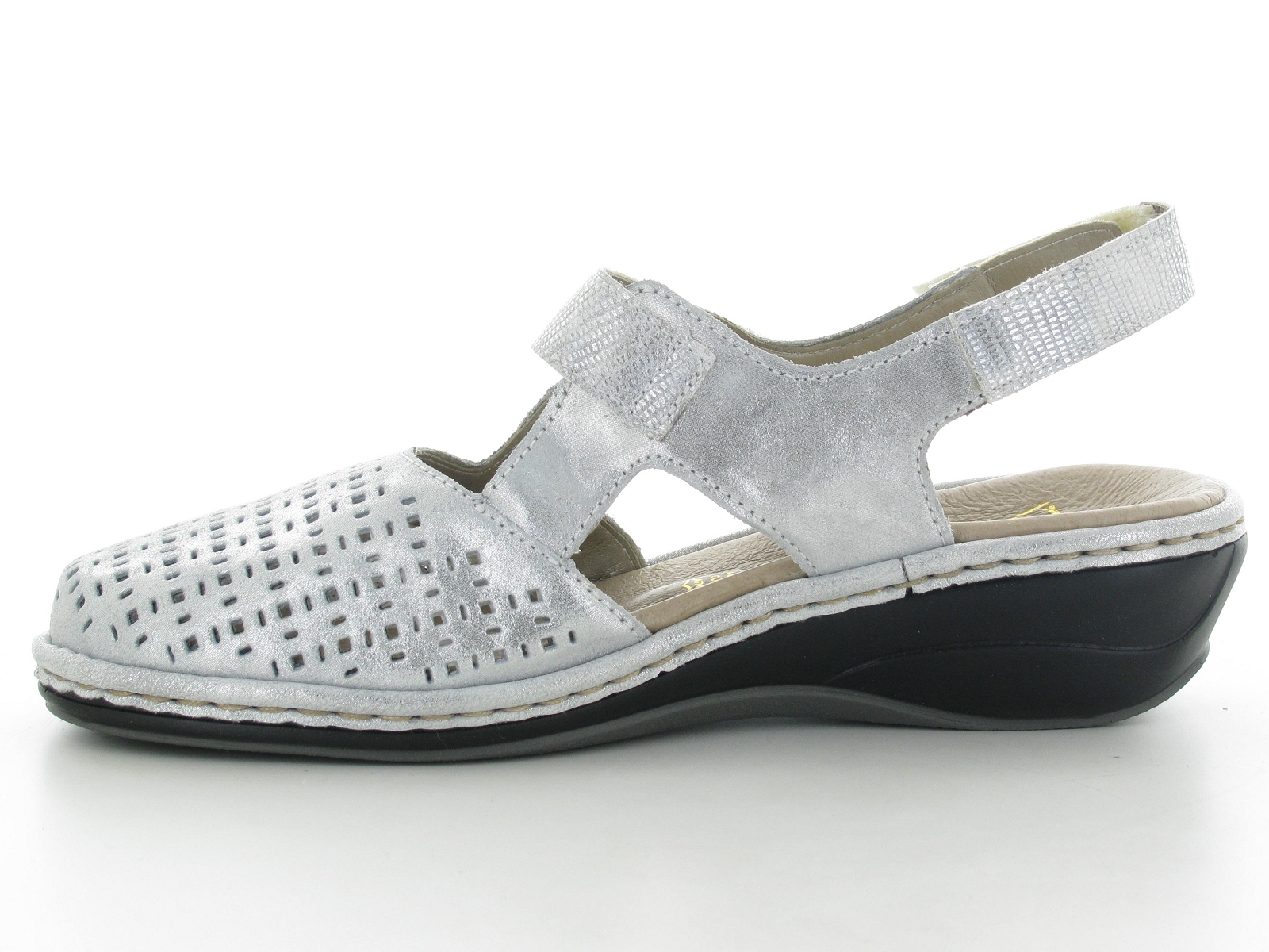 Rieker-47775 Cuir Argent