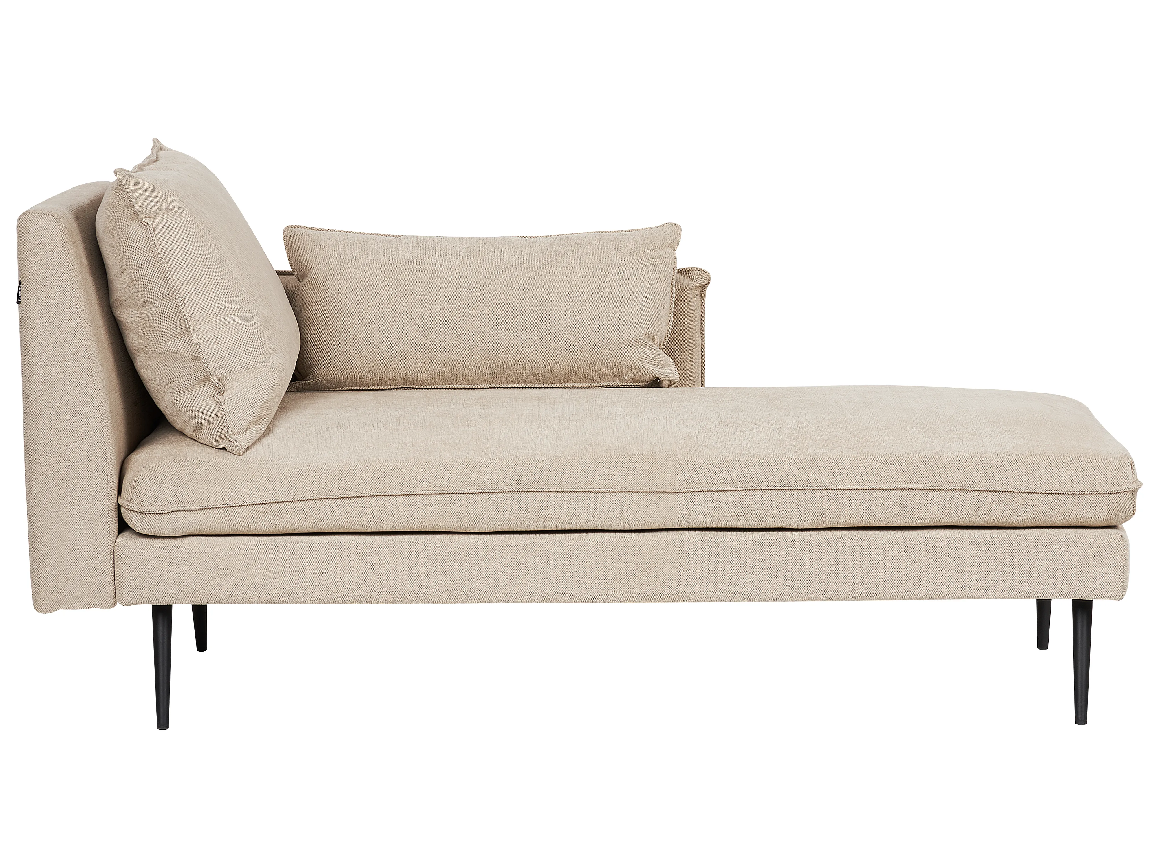 Linkszijdige chaise longue YERRES Stof Beige