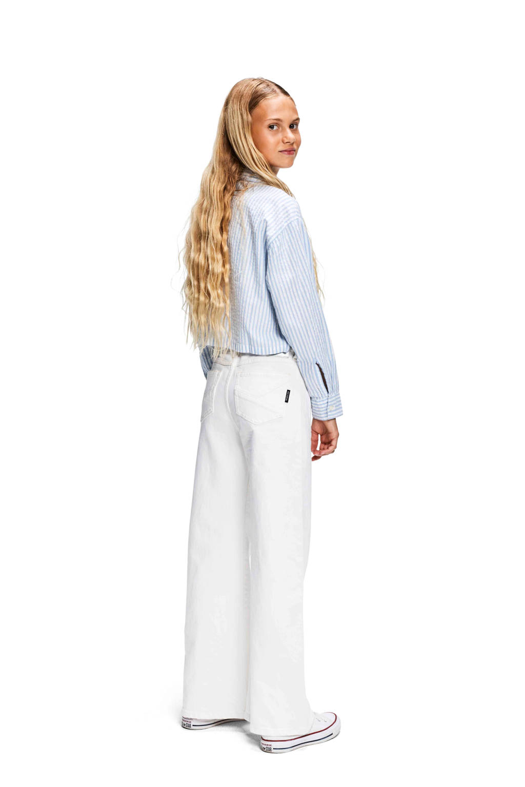 Retour Jeans gestreepte blouse Isla lichtblauw/wit