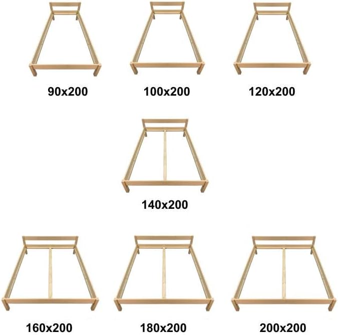 Bett mit Kopfteil 140x200 cm Massivholzbett 140cm Holzbett Holz massiv Bettgestell H67-37 (140 x 200)
