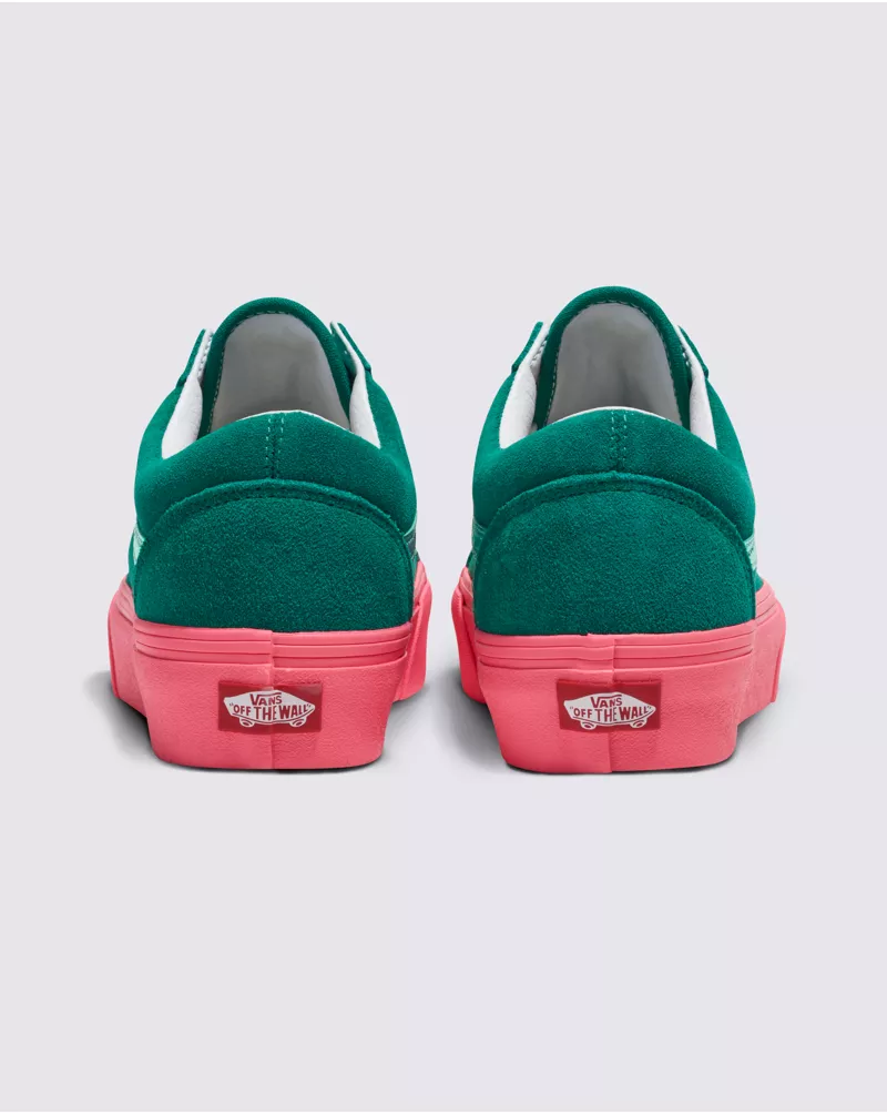 Customs Elevated Ultramarine Green Suede Platform Old Skool Shoe